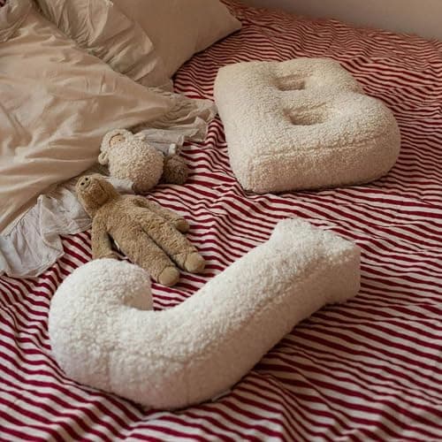 Chpbolly Letter Pillow English Letter Plush Pillow Cozy Lambswool Initial Throw Pillow Alphabets Letter Decorative Cushion Comforting Huggable Stuffed Cushion for Bedroom Sofa（15.7 * 13.8 * 3.9 in） thumbnail 7