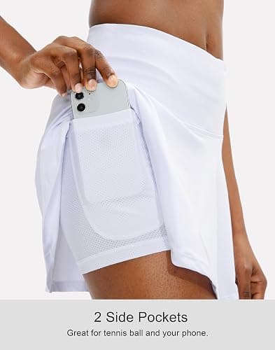 SANTINY Pleated Tennis Skirt for Women with 4 Pockets Women's High Waisted Athletic Golf Skorts Skirts for Running Casual thumbnail 3