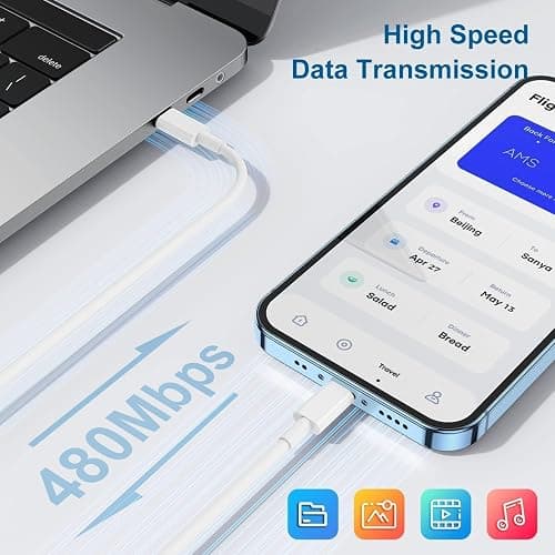 iPhone Charger Fast Charging, Type C Wall Charger Block Plug and 10ft USB C to Lightning Cable Cord Long, Adapter Cube Brick Box for Apple iPhone 14 Pro Max/14 Plus/13 Pro/12 Mini/11/XS/XR/X/iPad Air thumbnail 5