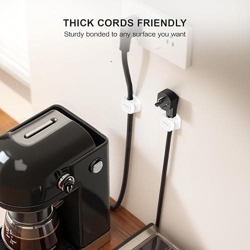 Picozon 6 Pack Magnetic Cable Clip Organizer Cord Holder, Picozon Adhesive Cable Management, Wire Phone USB Charger Cable Holder Keeper Organizer for Car, Office Home Desktop, Wall, Night Table thumbnail 4