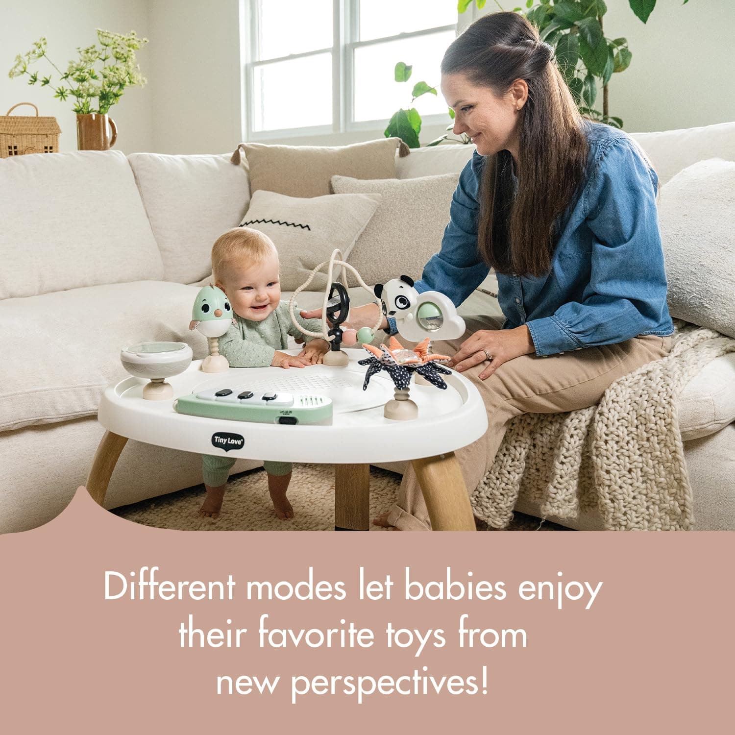 Tiny Love 5-in-1 Activity Center - Black & White Decor Collection, Includes Tummy Time, Balance Board, Toddler Table, and Chair Modes, Enhanced with 6 Detachable Toys for Developmental Play thumbnail 11