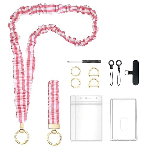 LifeSay Scrunchie Lanyard for ID Badges - Elastic Cute Teacher Lanyard with ID Holder for Office Staff, Teacher Appreciation - Image 1