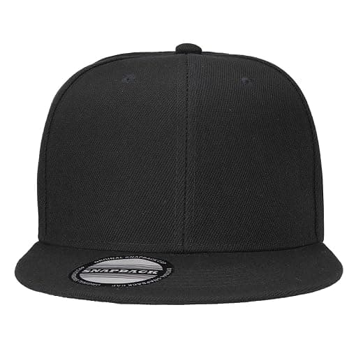 Classic Snapback Hat Cap Hip Hop Style Flat Bill Blank Solid Color Adjustable Size thumbnail 4