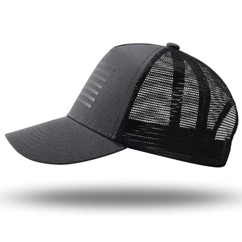 American Flag Trucker Hat - Snapback Hat, Baseball Cap for Men Women - Breathable Mesh Side, Adjustable Fit - for Casual Wear thumbnail 2