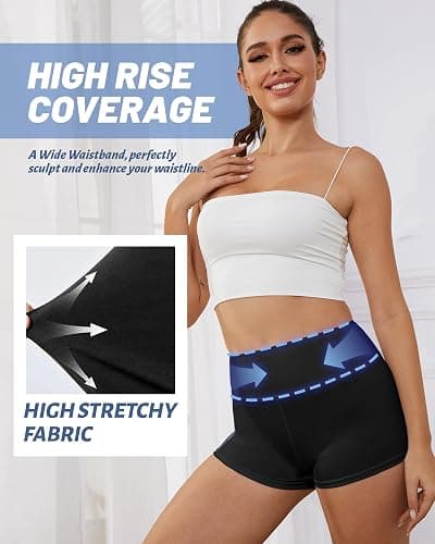 NexiEpoch 2 Pack Biker Shorts for Women - 3"/5"/8" Booty Volleyball High Waisted Black Spandex Shorts for Yoga Dance Workout thumbnail 4