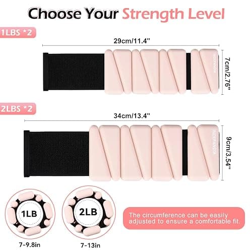 INDEPANDIA Wrist Ankle Weights for Women & Men, 2lbs/4lbs Adjustable Weighted Bangles to Boost Calorie Burn & Strength, Arm & Leg Weights for Pilates, Yoga, Walking, Barre, Gym & Home Workout thumbnail 8