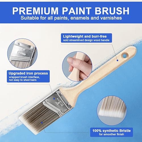 27 PCS Paint Roller Kit with Extension Pole, 4" & 9" Paint Rollers, Professional Paint Brushes for Walls Set, House Painting Supplies, Non-Slip Tray for All Latex and Oil Paints & Stains thumbnail 4