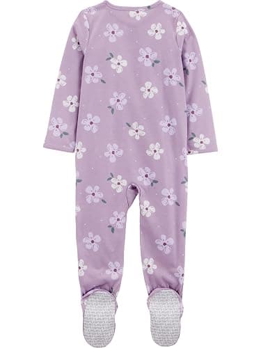 Simple Joys by Carter's Baby and Toddler Girls' 3 Pack Loose Fit Polyester Jersey Footed Pajamas thumbnail 2