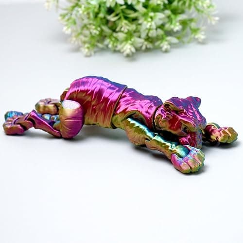 3D Printed Tiger Model,Flexible Realistic Articulated Animal Fidget Toys,Mystery Figurines Gifts for Easter,Executive Desk Funny Décor and Festival Collectible,Easter Basket Stuffers (RYB) thumbnail 5