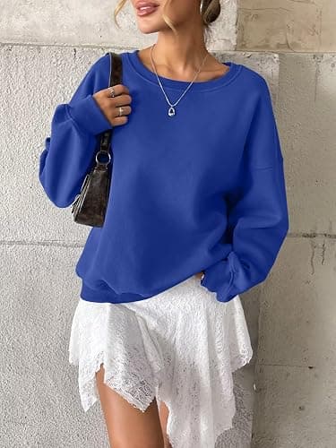 EasyGala Women Fleece Sweatshirts Oversized Crewneck Pullover Trendy Long Sleeve Tops Fashion Fall Outfits Clothes 2025 thumbnail 3