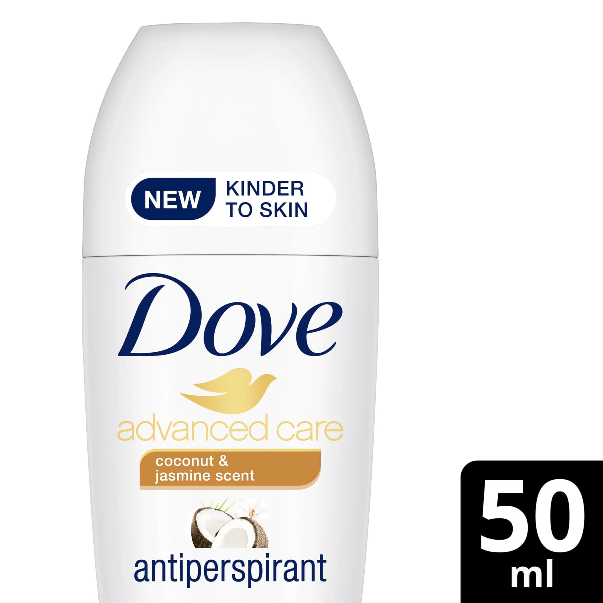 Dove Advanced Care Anti-perspirant Deodorant roll-on for 48 hours of protection Coconut Scent with 1/4 moisturising cream and caring oil 50 ml thumbnail 3