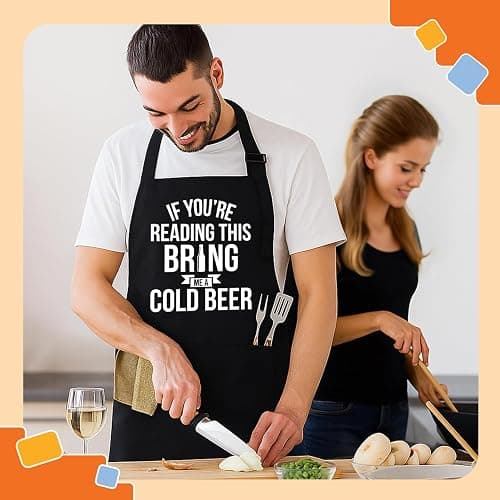 NewEleven Fathers Day Gift For Men, Dad, Husband, Him - Aprons For Men With Pockets thumbnail 7