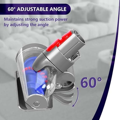Mini Motorized Tool Brush Head Compatible with Dyson V7 V8 Cyclone V10 V11 V15, Anti-Tangle Attachment Replacement Head Suitable for Long Hair and Pet Hair thumbnail 4