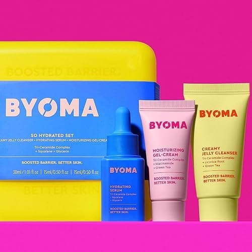 BYOMA So Hydrating Set - Barrier Repair Skincare Set - Creamy Jelly Cleanser, Hydrating Face Serum & Ceramide Face Moisturizer for Dry Skin - Anti Wrinkle, Alcohol Free Skin Care - 30ml, 15ml, 15ml thumbnail 2