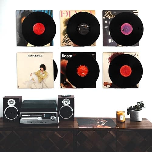 WANLIAN Clear Vinyl Record Shelf Wall Mount 6 Pack,vinyl holder wall,Acrylic Album Record Holder Display Your Daily LP Listening in Office Home (Clear) thumbnail 7