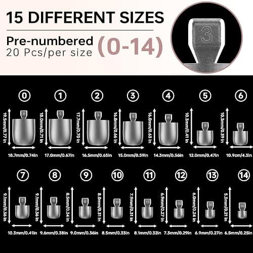 ASONRL 300 Pcs Gel X Toe Nail Tips, 15 Sizes Extra Wide Large Toenail Tips Full Cover, Matte Clear No-file Needed, DIY Artificial Nails for Toes, Square Shape False Toenails Tips thumbnail 2
