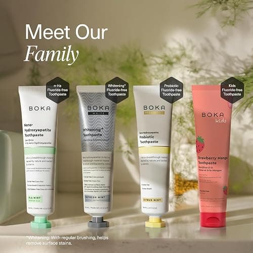 Boka Fluoride Free Toothpaste, Nano Hydroxyapatite Toothpaste, Appropriate for Sensitive Teeth - for Adult, Kids Oral Care - Ela Mint Flavor, 4 Fl Oz 3Pk US Manufactured thumbnail 5