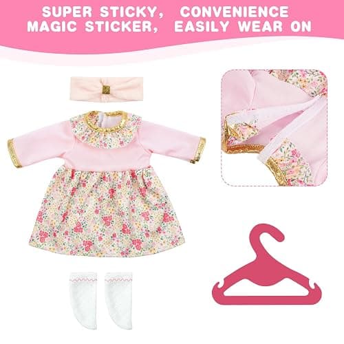 Aolso Baby Doll Clothes for 14-18 Inch/35-45 cm Dolls, 4-packs New Doll Clothes Outfits for Girls Birthday thumbnail 6