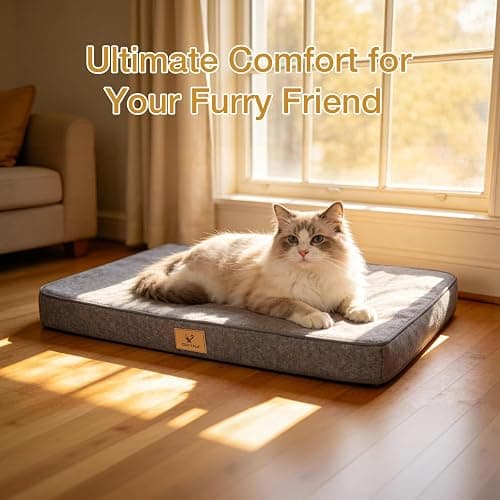 Flex Grid Memory Foam Dog Bed for Large Dogs, Large Washable Dog Bed with Removable Cover, Flex Grid Memory Foam Support & Anti-Slip Bottom, Joint Relief Pet Sleeping Mat for Dogs (Grey, Medium) thumbnail 4