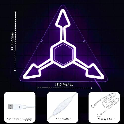 Murder Uzi Neon Sign For Wall Decor Dimmable USB Powered Absolute Solver Neon Light for Gaming Room Man Cave Decor Ideal Modern LED Light for Fans(13.2 * 11.5inch) - Purple thumbnail 2