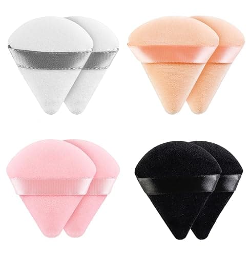 8 Pieces Triangle Powder Puff Face Soft Triangle Makeup Puff Velour Cosmetic Foundation Blender Sponge Beauty Makeup Tools - Image 1