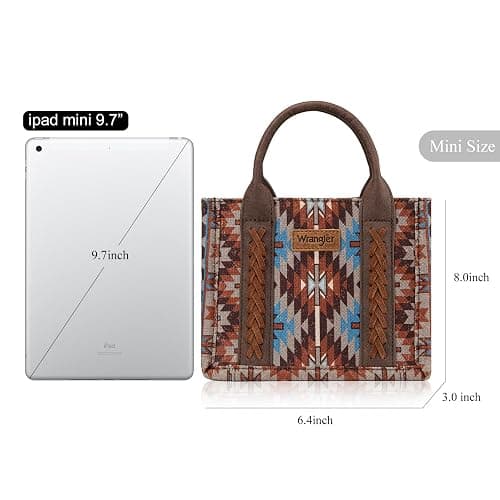 Montana West x Wrangler Mini Tote Bag for Women Small Western Crossbody Purse Aztec Top Handle Handbags thumbnail 4
