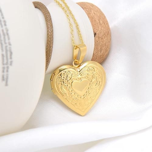 Paialco Stainless Steel Heart Shaped Locket Pendant Necklace for Women thumbnail 2