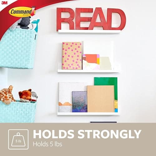 Command Picture Ledge, 21" Damage Free Hanging Floating Shelf with Adhesive Strips, Quartz, No Tools Picture Hanger for Displaying Decorations and Photographs, 1 Ledge and 10 Command Strips thumbnail 2
