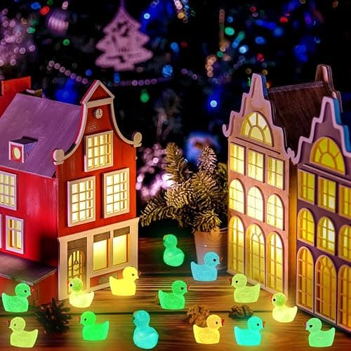 DULEFUN 200pcs Luminous Mini Resin Ducks 20 Colors Small Tiny Little Duck Figurines to Hide Glow in The Dark Miniature Figures for Dollhouse Micro Garden Landscape Decoration Craft Party Favors Toys thumbnail 6