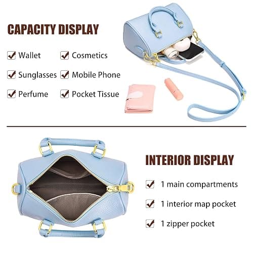 Crossbody Handbags and Purses for Women Small Vegan Leather Boston Top Handle Purse Shoulder Bags Cute Satchel Handbag thumbnail 5