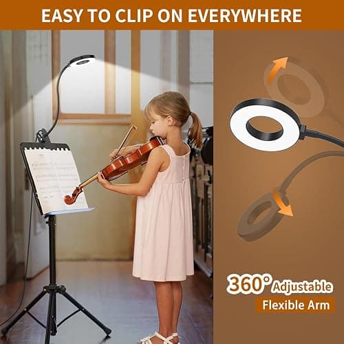 iZELL Desk Lamp, LED Reading Light with Clamp, 3 Color Modes & 10 Brightness Silicone Flexible Arm Book Light for Kids Reading Book in Bed at Night Clip on Table, Zoom Meetings - 15.8'' Black thumbnail 4