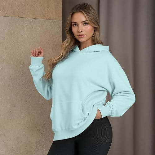YARBCEN Womens Hooded Hoodies Sweatshirts - Long Sleeve Crewneck Sweaters With Pocket 2026 Fashion Spring Oversized Clothes thumbnail 3