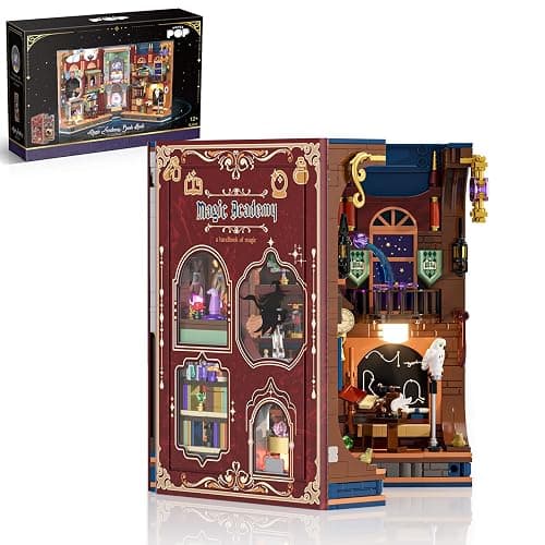 Tweandar Magic Book Nook Building Set with Light. Magic Academy Book Nook Building Kit, DIY Book Nook Building Set for Home Bookshelf Decor for Adults, Teens, Boys, Girls. - Image 1