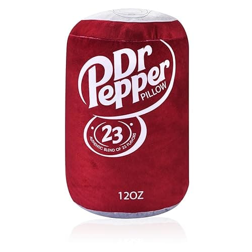 RMKA Doctor Pepper Pillow - Soda Can Stuffed Pillow - Soft Polyester Fabric, 18 inches - Cute and Fun Design, Red - Perfect for Home Decor, Gifts,, RMKAPILLOW-008