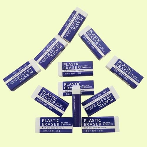 White Erasers, 12 Pack Pencil Erasers Bulk for Supplies Office Prize Gifts (White 12 Pcs) thumbnail 7