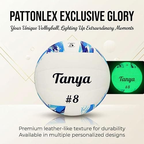 Custom Volleyball with Name - Glow in the Dark Personalized Gifts - Size 5 thumbnail 2