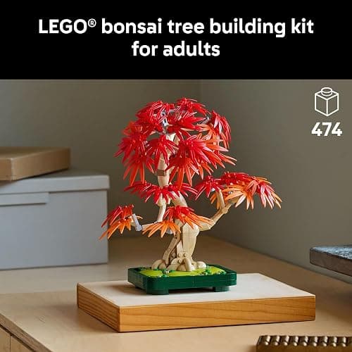LEGO Botanicals Japanese Red Maple Bonsai Tree Building Kit for Adults 18+ - Unique Home Decor DIY for Room or Office - Housewarming Gift Idea for New Home - Plant Decor for Desk or Bookshelf- 10348 thumbnail 2