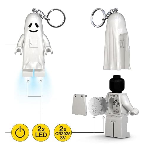 LEGO Minifigures Keychain Light - Ghost (KE48H), Extra-Large 3 Inch Tall Figure, Keyring & Backpack Charm – Posable Accessory with Lights – Batteries Included thumbnail 6