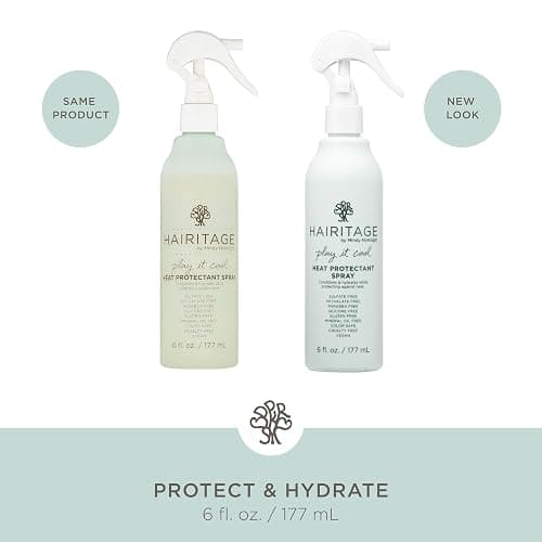 Hairitage Heat Protectant Spray for Hair - Up to 450 Degree Protection + Hydrates + Strengthens Hair - Leaves Hair Smooth + Shiny after Styling - For All Hair Types + Heated Styling Tools - 6 fl oz thumbnail 2
