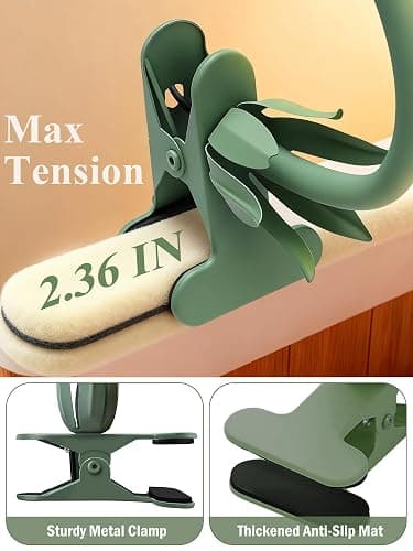 DSYHYL Clip on Light Flower Desk Lamp, LED Reading Light 3 Color Modes Eye-Caring Book Light Flexible Gooseneck Bedside Clip on Lamp for Desk Piano Office Bed Headboard Dorm (Green Lamp) thumbnail 4