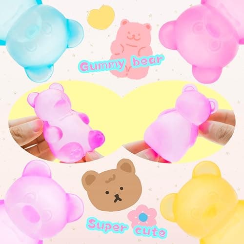 Gummy Bear Toy, Sugar Filled Squishy Toys for Kids Stress Relief - High Density Squeeze Balls for Students Calming - Ultra-Soft Decompression Venting Toys thumbnail 2