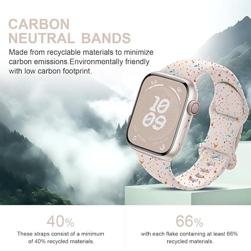 Sport Bands for Apple Watch Band 40mm 41mm 38mm 44mm 45mm 46mm 42mm iWatch Bands for Women Kids Men,Cute Recycled Plastic Silicone Strap for Apple Watch Series 11 10 9 8 7 6 5 4 3 SE 3/2nd Ultra 49mm thumbnail 2