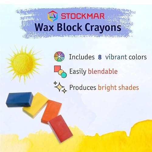 Stockmar Beeswax Block Crayons, Set of 8 - Non Toxic, Safe, Natural Jumbo Crayons For Kids & Adults - Waldorf Homeschool -Waldorf Art Supplies - In Storage Tin Case, Made in Germany thumbnail 2