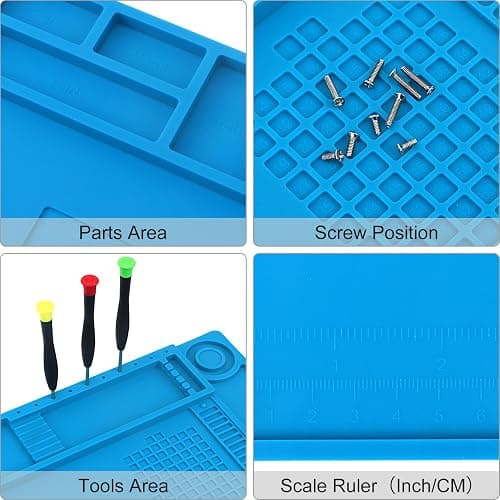 STREBITO Silicone Soldering Mat Electronics Mat, Solder Pad Heat Resistant 932°F, Magnetic Work Mat Silicone Repair Mat for Soldering, Computer, Laptop, Cell Phone, RC, Watch, Gun, Size 17.7" x 11.8" thumbnail 7