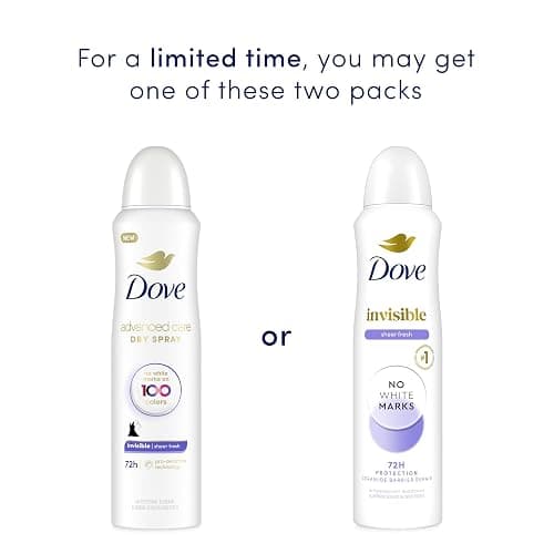 DOVE WOMENS DEO Advanced Care Invisible Dry Spray Antiperspirant Deodorant No White Marks on 100 Colors Sheer Fresh 48-Hour Sweat and Odor Protecting Deodorant for Women 3.8 oz, (Pack of 1) thumbnail 4