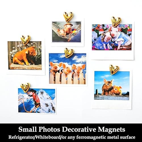 Janvelle 12PCS Refrigerator Magnets Gold Magnets for Fridge 0.83in Small Love Heart Cute Decorative Magnet Set for Home Kitchen Office Whiteboard Decor thumbnail 4