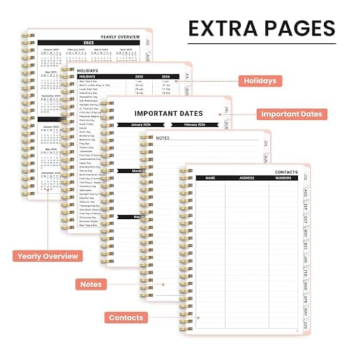 Academic Planner 2025-2026 For Women & Men, Monthly and Weekly Calendar Planner, Jul 2025 - Jun 2026, A5 (6.3" x 8.5"), Teacher Student Planning Book with Tabs, Ideal for Office School Supplies - Pink - (6.3"x8.5") A5 - A-Pink thumbnail 6