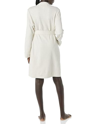Amazon Essentials Women's Lightweight Waffle Mid-Length Robe (Available in Plus Size) - Small - Beige thumbnail 3