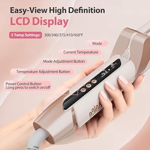 Quico Air Hair Straightener, Airflow Straightener 100-240V Dual Voltage | Air Straight with High-Speed Airflow 5 Temps, 2-in-1 Flat Iron and Hair Blow Dryer Straightener, Less Heat Damage, Pink thumbnail 7