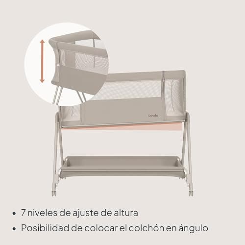 lionelo Luna Cuna de colecho portátil con colchon Cuna de Viaje Bebe co-Sleeping Desde recién Nacido hasta los 9 kg Altura e inclinación Regulables 4 Ruedas con Bloqueo ventilada | De Colecho, Portátil con Colchón Cuna de Viaje Bebé Co-Sleeping desde Recién Nacido, Ruedas con Bloqueo Ventilada thumbnail 11
